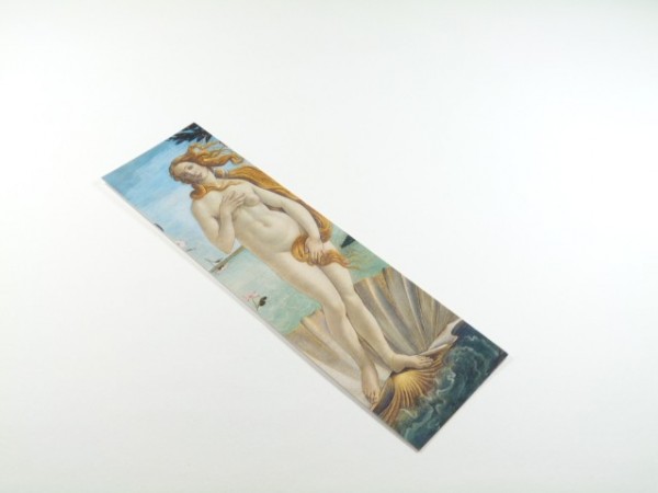 Zakładka do książki z reprodukcją obrazu „Narodziny Wenus” na białym tle.