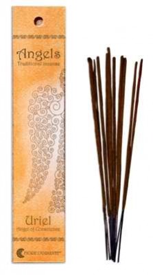 Kadzidełka zapachowe Angels Uriel w opakowaniu oraz kilka patyczków obok.