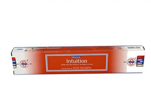 Opakowanie kadzidełek Satya Intuition na białym tle.