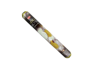 Opakowanie kadzidełek HEM Gold Silver z ilustracją złotych i srebrnych monet.