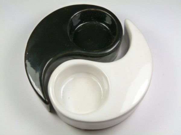 komplet 2 podstawek "Yin Yang" - na dwie płaskie świeczki