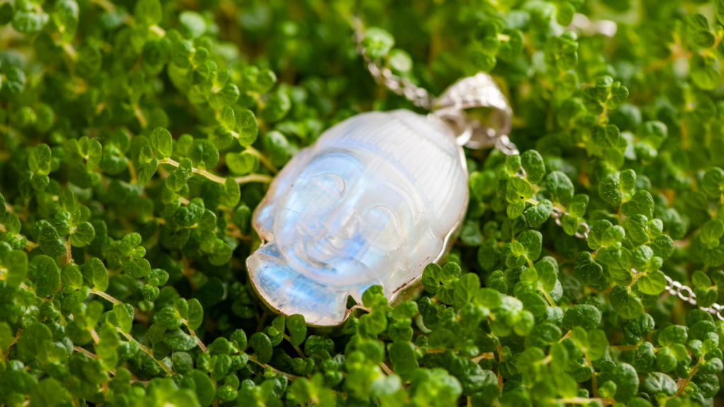 Rak - Naszyjnik z kamieniem księżycowym