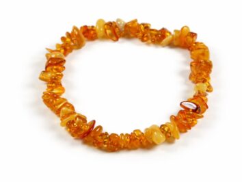 Bransoletka bursztyn z naturalnych kamyczków w ciepłych złocistych odcieniach
