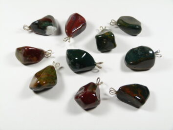 Wisiorek jaspis fancy z naturalnego wielobarwnego kamienia