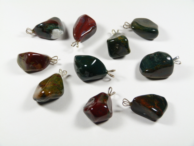 Wisiorek jaspis fancy z naturalnego wielobarwnego kamienia